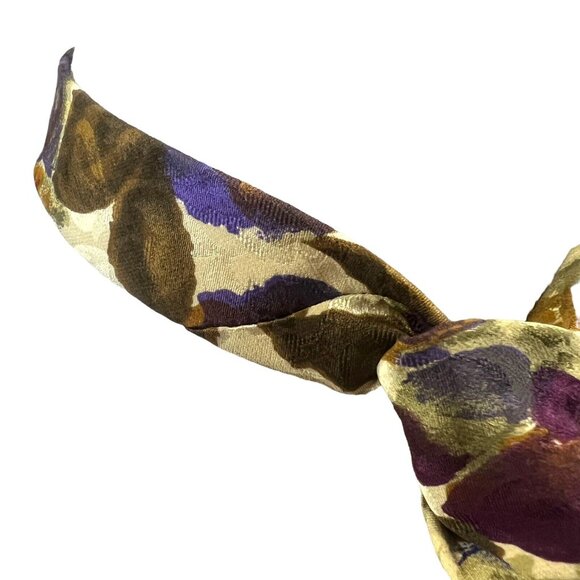 John Clarendon Men's Necktie Multicolor Geometric Pattern Silk 55" x 3.75" - Picture 3 of 6